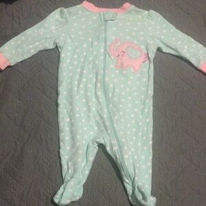 Garanimals Green and Pink Footie One Piece with Cozy Fabric​​